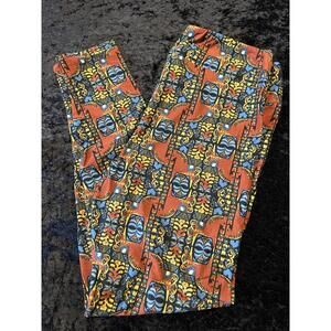 LuLaRoe Tall & Curvy TC Leggings Horses Blue Cranberry Black High Rise NWOT